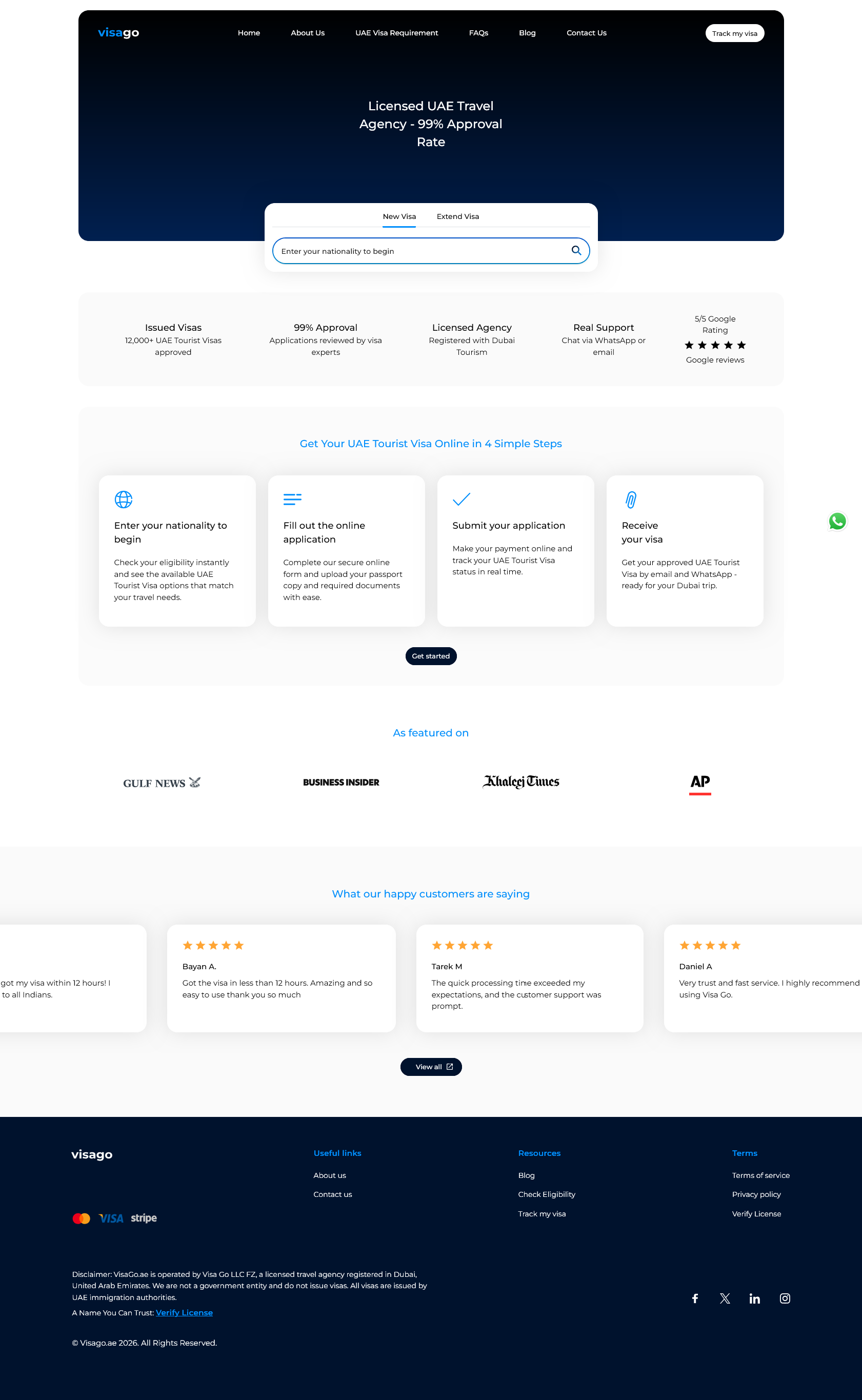Visago, website